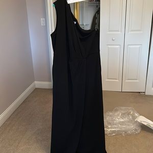 Calvin Klein draped one shoulder dress